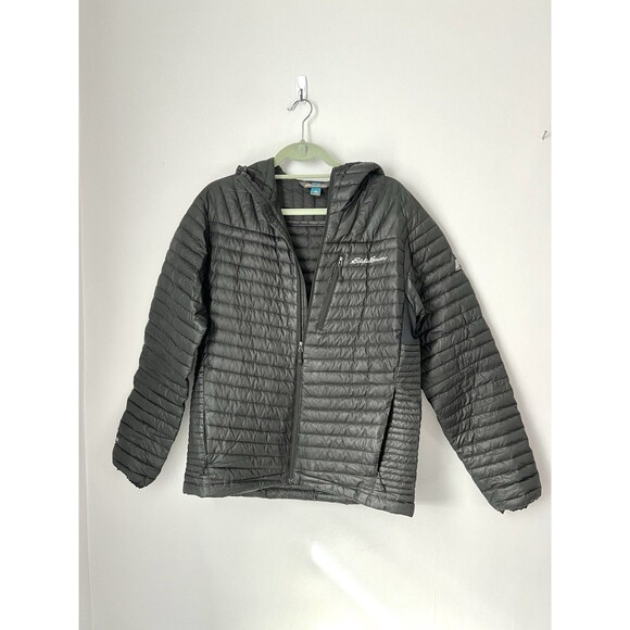 Eddie Bauer Other - Eddie Bauer First Ascent Microtherm Down Hooded Jacket Mens Black EB800 Puffer M